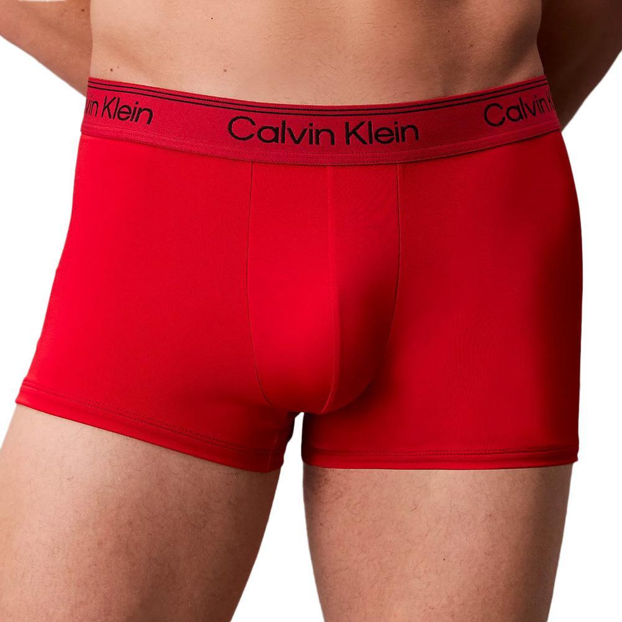 Voir la diapositive 2 : CALVIN KLEIN JEANS X3 Boxers Noir/Rouge/Gris Homme Calvin Klein Jeans Low Rise Trunk