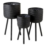 Paris Prix Lot de 3 Cache-Pots Design  Cuye  76cm Noir