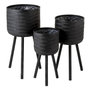 Voir la diapositive 1 : Paris Prix Lot de 3 Cache-Pots Design  Cuye  76cm Noir