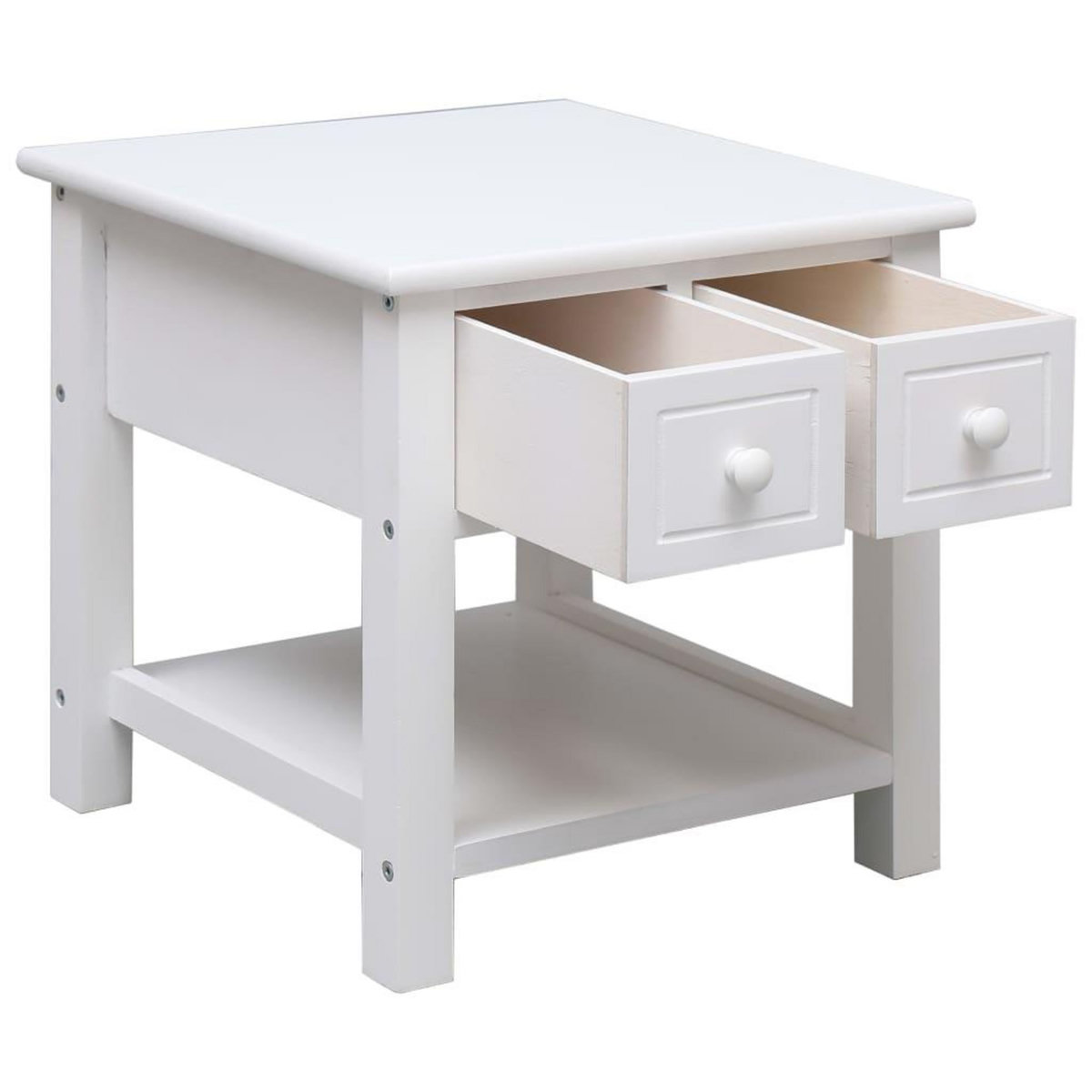 VIDAXL Table d'appoint Blanc 40x40x40 cm Bois de Paulownia