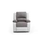 Voir la diapositive 3 : Fauteuil relax manuel HELENE tissu+ pu coloris gris et blanc 