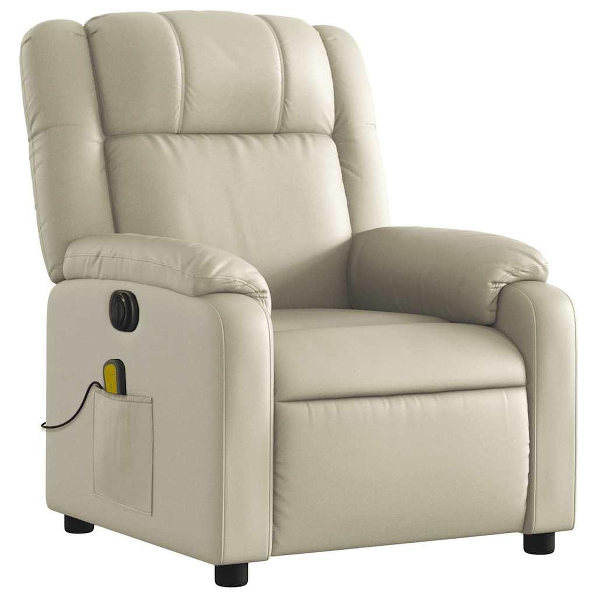 Voir la diapositive 4 : VIDAXL Fauteuil de massage inclinable electrique creme similicuir