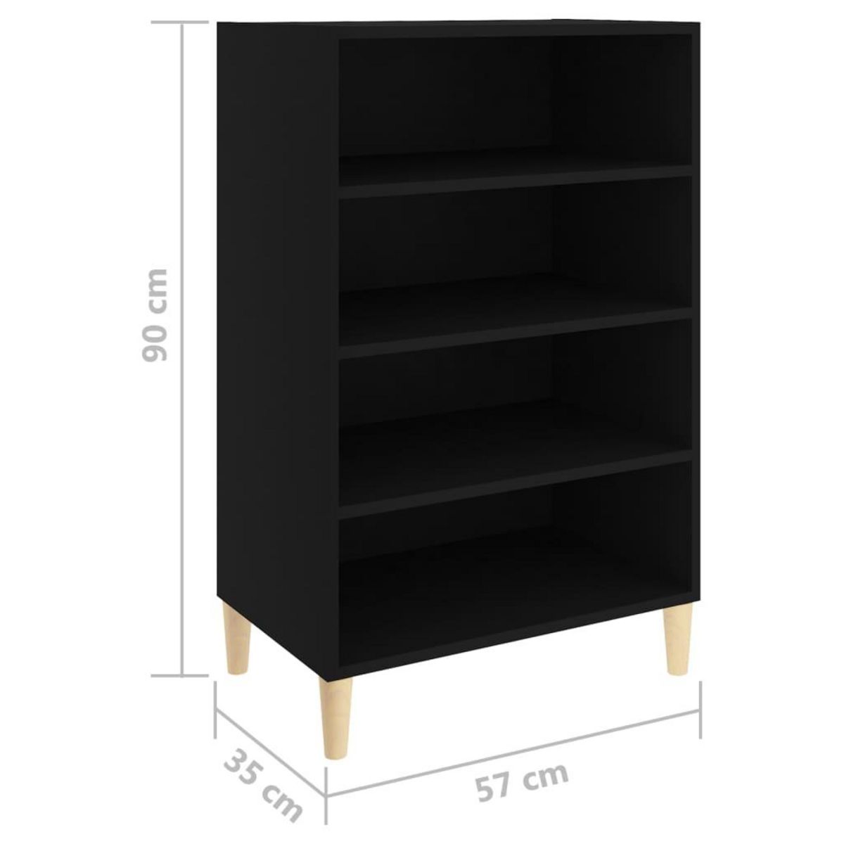 VIDAXL Buffet noir 57x35x90 cm bois d'ingenierie