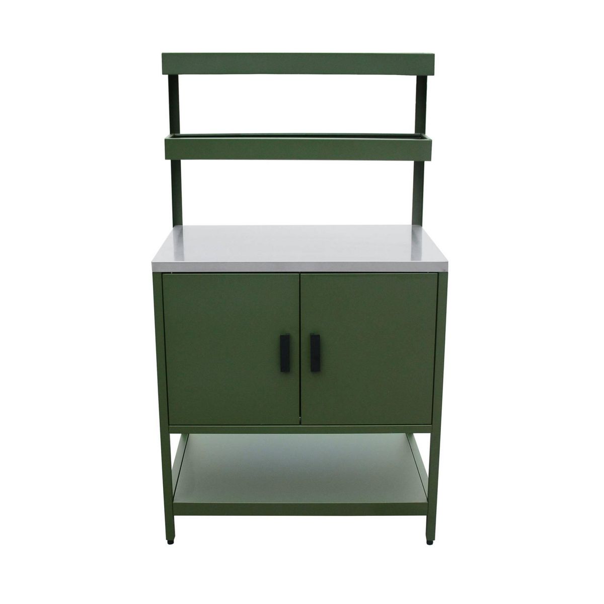 SWEEEK Cuisine extérieure en acier avec 2 étagères suspendues et 2 portes L80cm