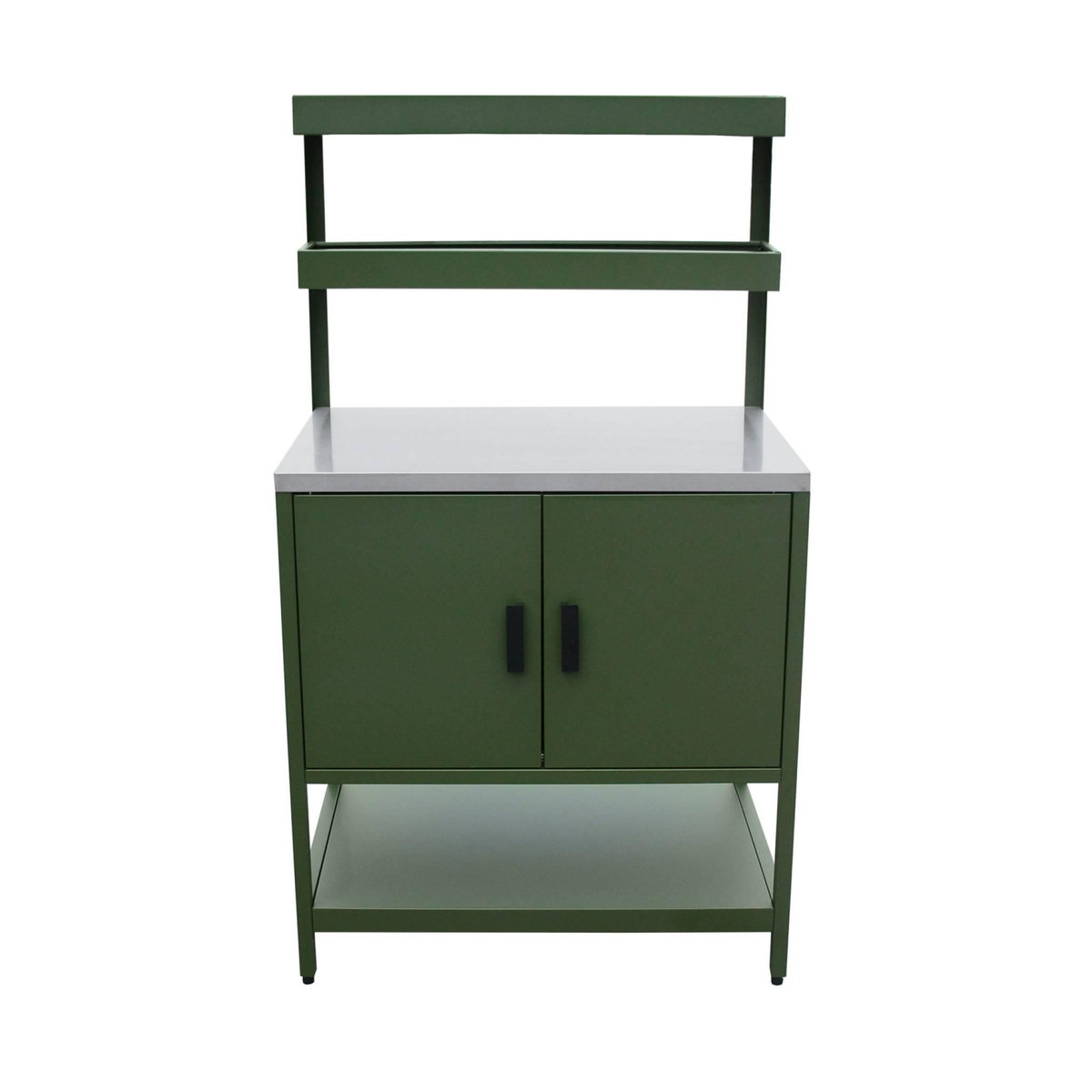 SWEEEK Cuisine extérieure en acier avec 2 étagères suspendues et 2 portes L80cm