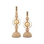 Paris Prix Lot de 2 Chandeliers  Saturn  33cm Rose & Or