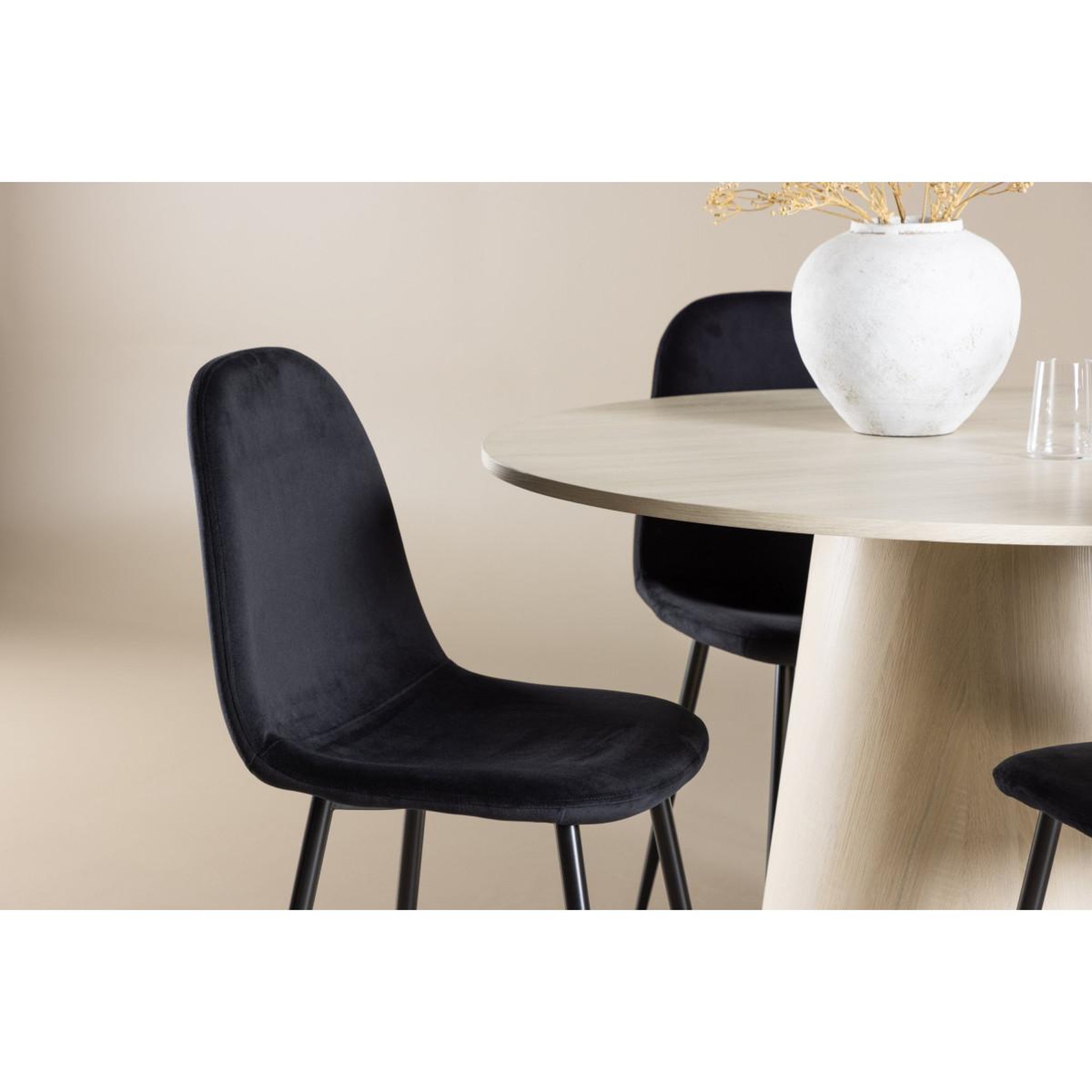 Voir la diapositive 4 : Paris Prix Ensemble table à manger & 4 chaises  lanzo & polar  120cm naturel & noir