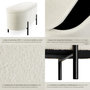 Voir la diapositive 4 : tectake Banc en tissu bouclé Bouclé crème/ blanc