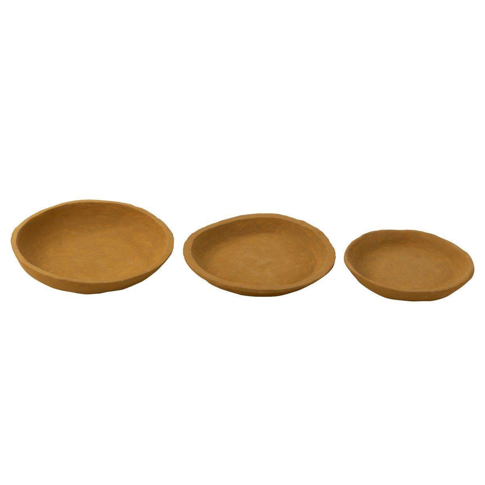 Voir la diapositive 2 : J-LINE Lot de 3 coupelles déco  papier mâché  40cm jaune