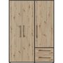 Voir la diapositive 6 : MARKET24 Armoire de chambre - MOKKARIS - Chene Artisan / Noir - 3 portes - 144,4 x 58,8 x 200,1 cm