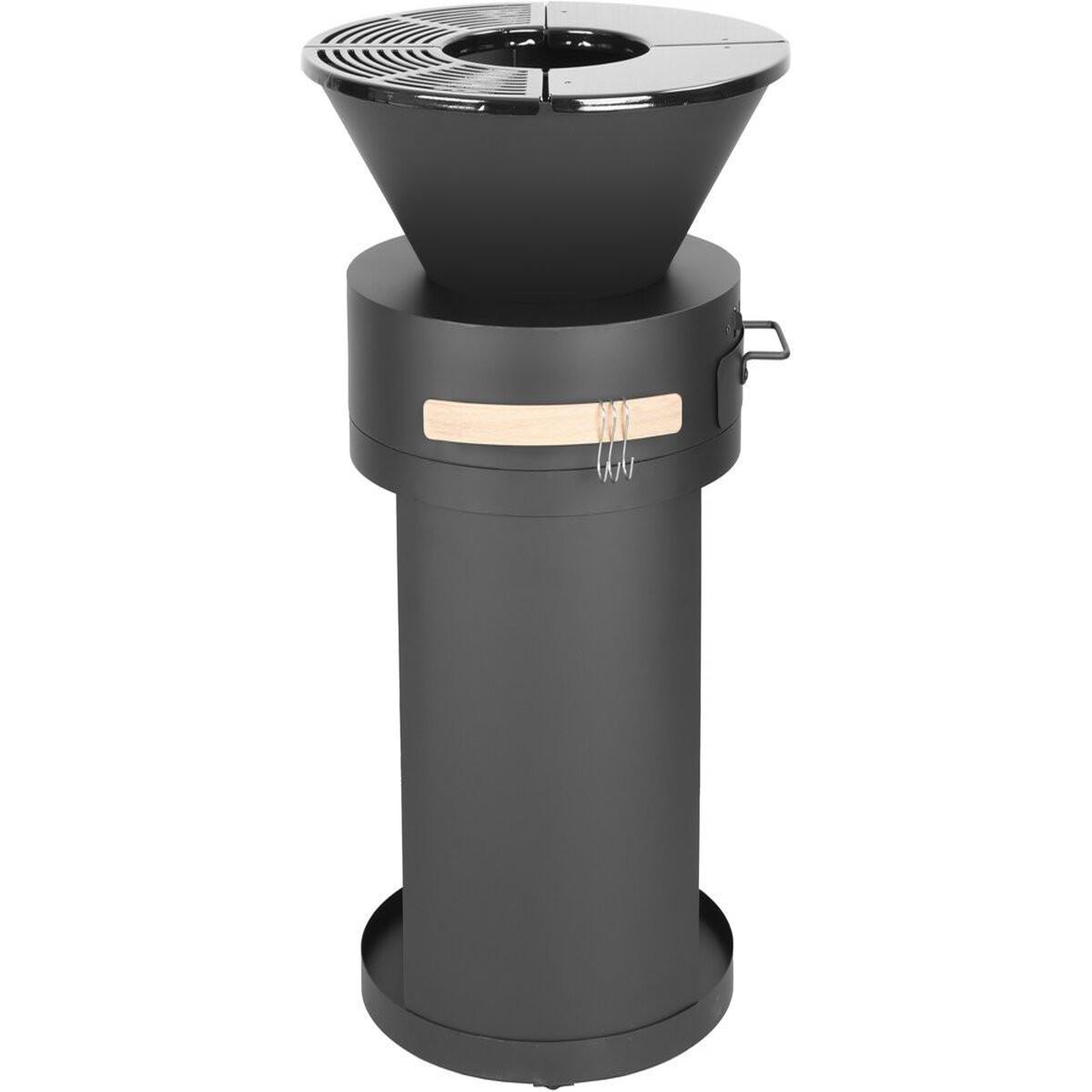 Voir la diapositive 4 : Habitat et Jardin Barbecue plancha brasero a charbon et bois  cesar  - 49 x 49 x 92 cm - noir