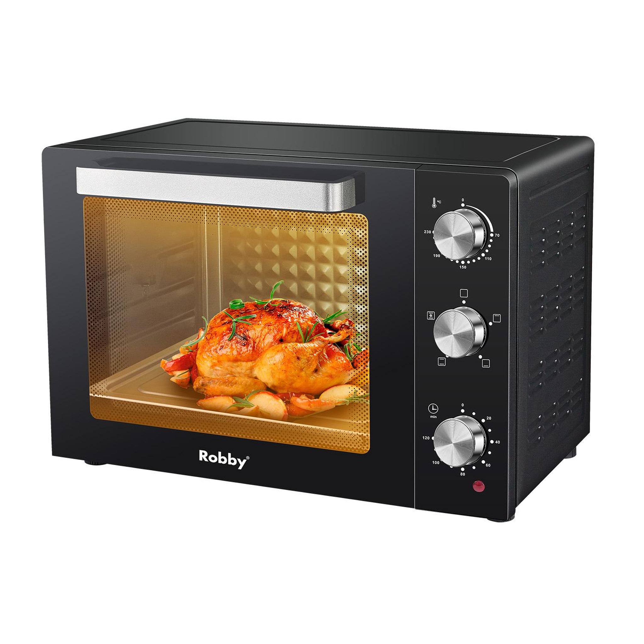 Voir la diapositive 5 : Robby Four chaleur tournante 55l 2200w - romf55b