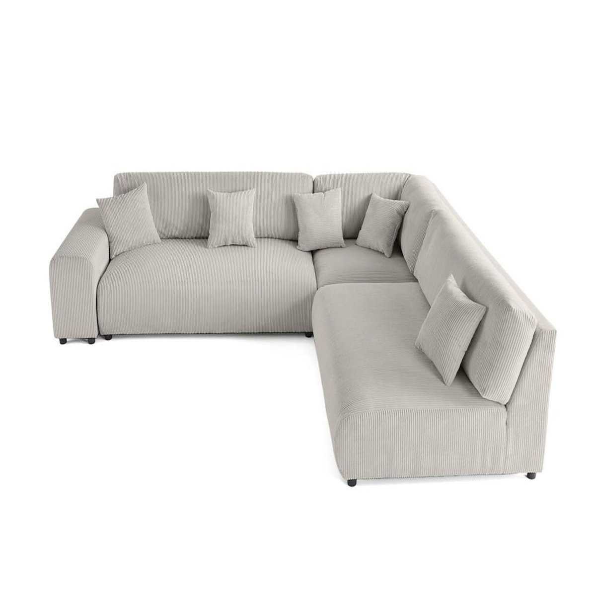 LISA DESIGN Garance - canapé modulable d'angle droit - 6 places - en velours côtelé