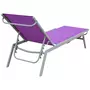 OUTSUNNY Bain de soleil transat - chaise longue - design contemporain - dossier inclinable multi-positions - métal époxy textilène mauve - dim. 170 x 58 x 97 cm