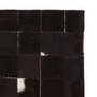 VIDAXL Tapis Cuir veritable Patchwork 80 x 150 cm Carre Noir/Blanc