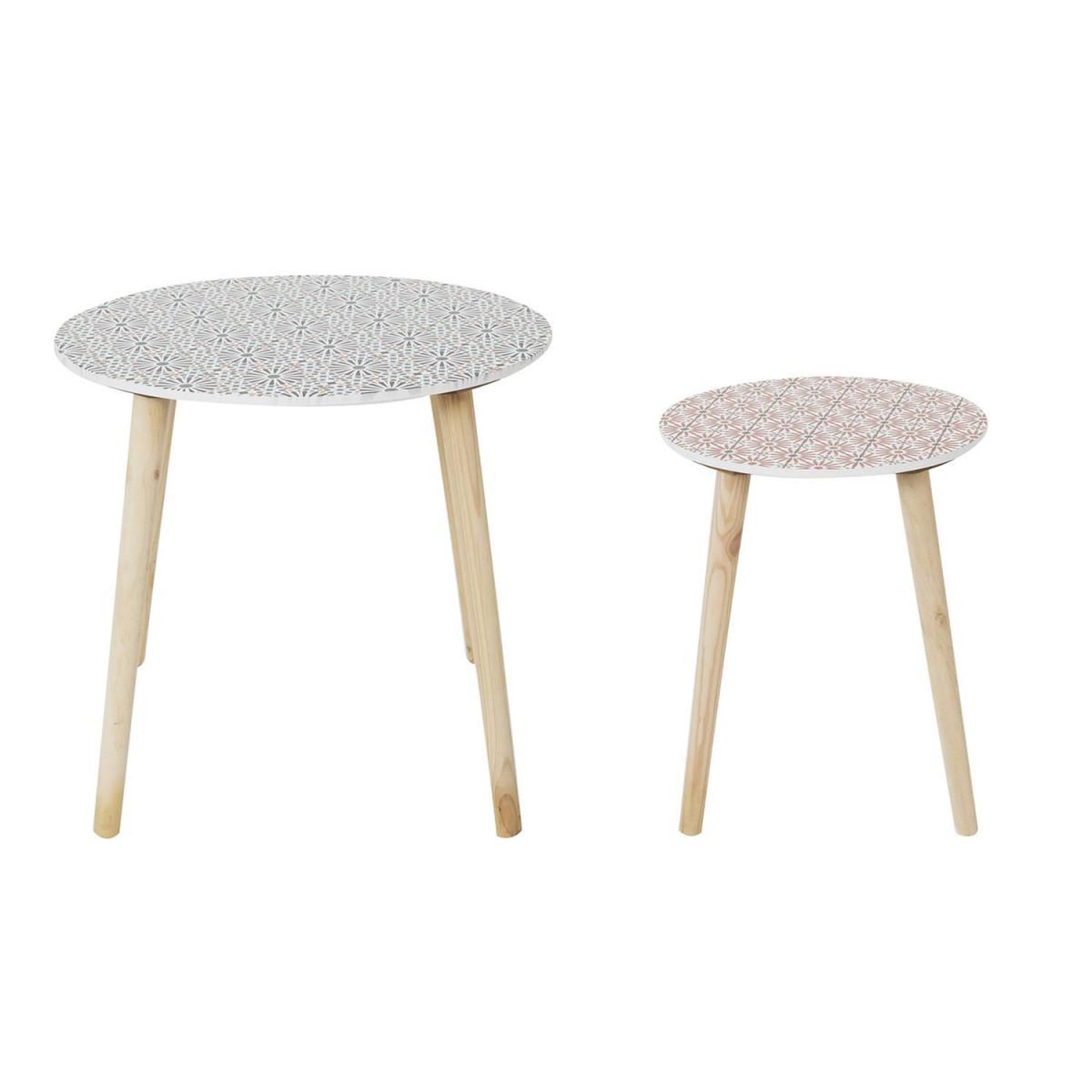 Voir la diapositive 2 : The Home Deco Factory Lot de 2 Tables Gigognes  Patio  48cm Rouge & Noir