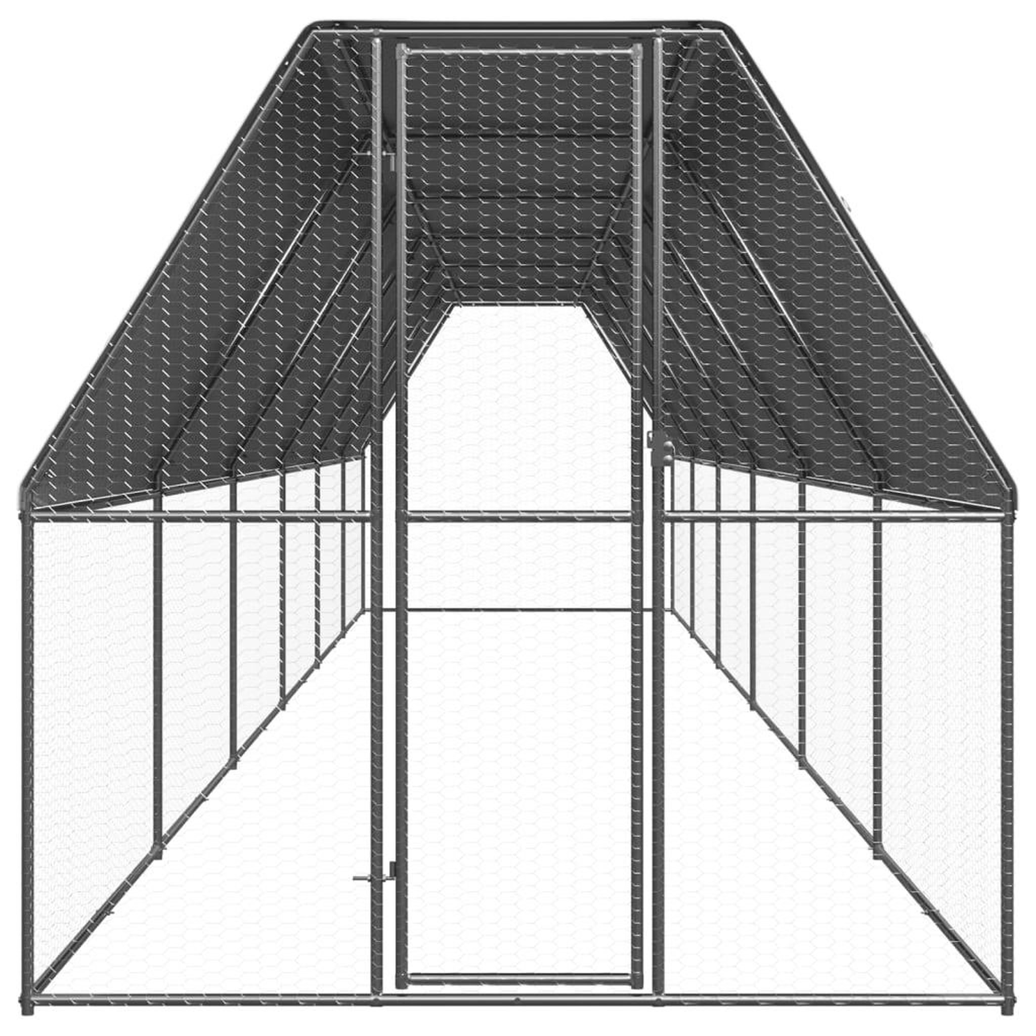 Voir la diapositive 2 : VIDAXL Poulailler d'exterieur 2x12x2 m Acier galvanise