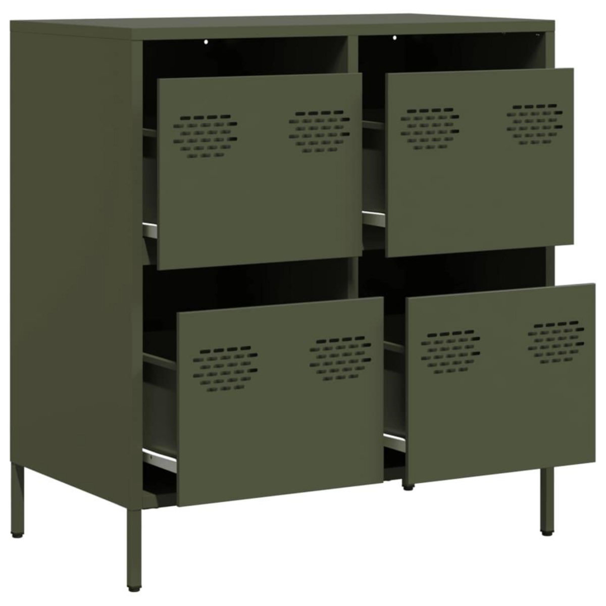 VIDAXL Buffet vert olive 68x39x73,5 cm acier lamine a froid