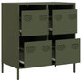 Voir la diapositive 4 : VIDAXL Buffet vert olive 68x39x73,5 cm acier lamine a froid