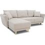 Voir la diapositive 3 : MARKET24 Canapé d'angle convertible réversible 3-4 places CLAUDIUS - Tissu Beige - Coffre de rangement - L 244 x P 158 x H 95 cm