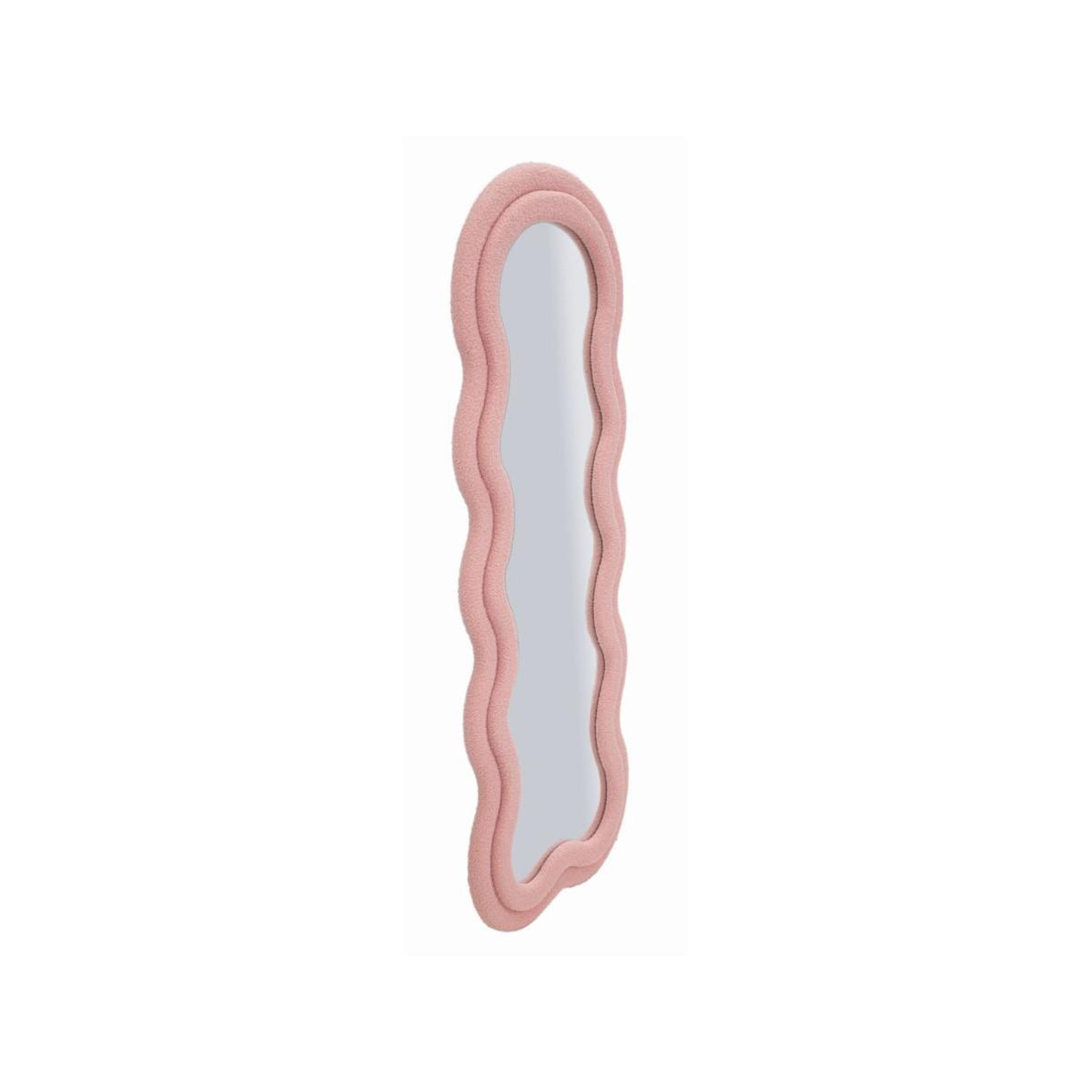 Voir la diapositive 2 : Paris Prix Miroir mural en tissu bouclé  teddy  160cm rose
