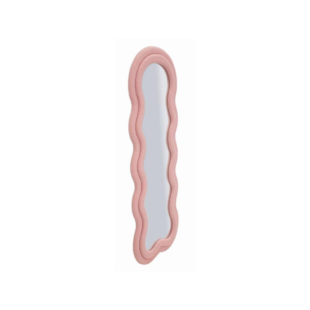 Paris Prix Miroir Mural en Tissu Bouclé  Teddy  160cm Rose