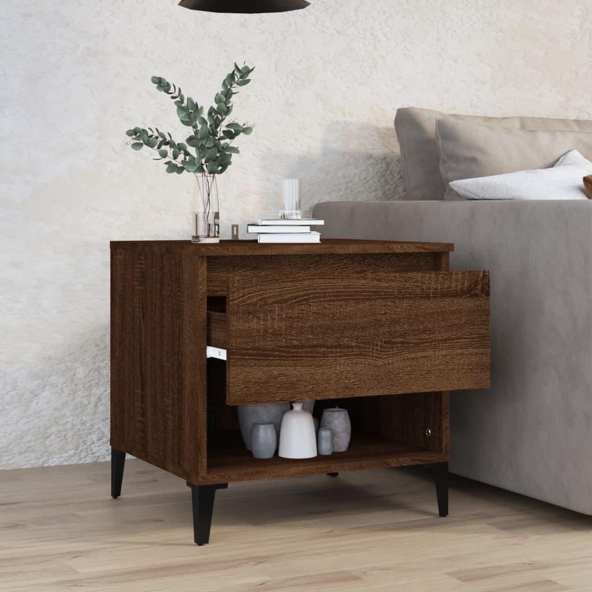 Voir la diapositive 3 : VIDAXL Table d'appoint Chene marron 50x46x50 cm Bois d'ingenierie