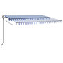 Voir la diapositive 4 : VIDAXL Auvent manuel retractable avec LED 4,5x3 m Bleu et blanc
