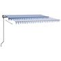 Voir la diapositive 4 : VIDAXL Auvent manuel retractable avec LED 4,5x3 m Bleu et blanc