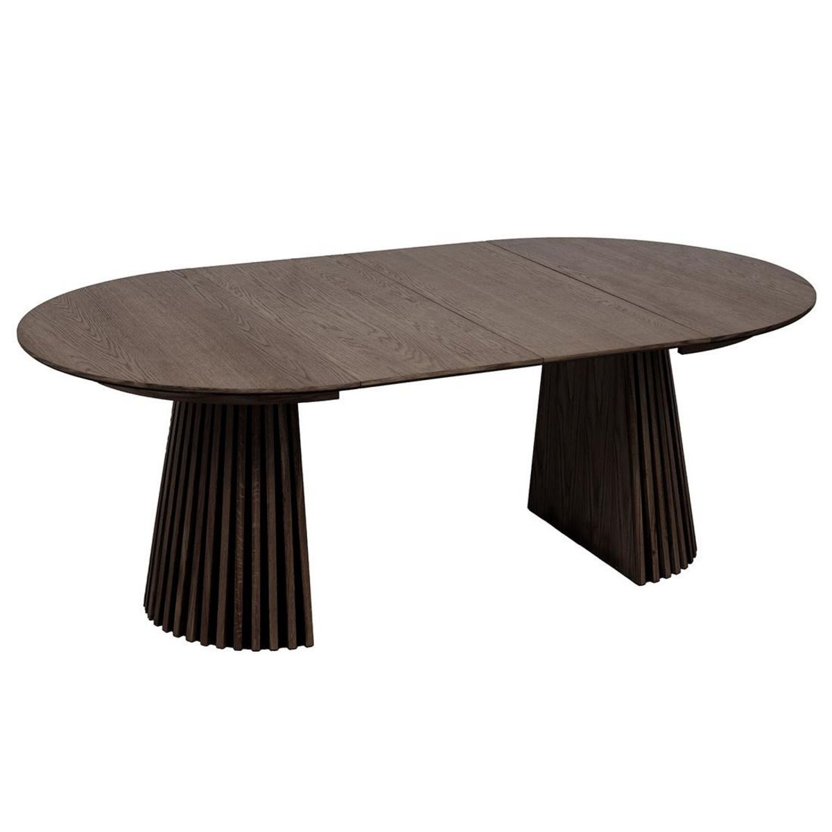 LISA DESIGN Freya - table à manger ronde extensible - effet bois foncé - 4 à 8 personnes