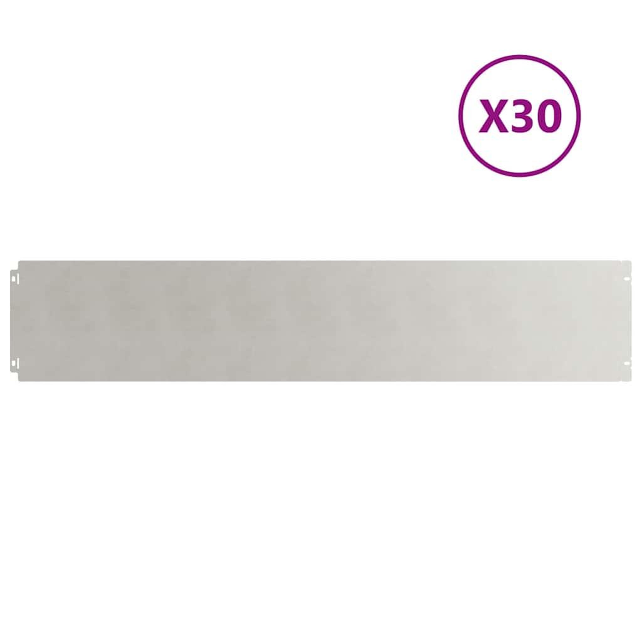 Voir la diapositive 2 : VIDAXL Bordures de pelouse 30 pcs 20x103 cm acier inoxydable