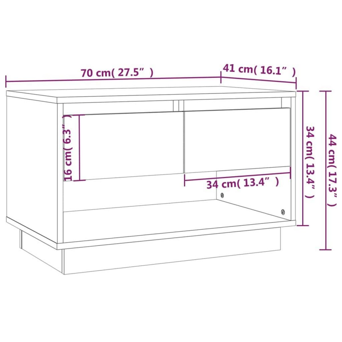 VIDAXL Meuble TV sonoma gris 70x41x44 cm bois d'ingenierie