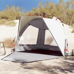 VIDAXL Tente de plage 2 personnes gris liberation rapide impermeable