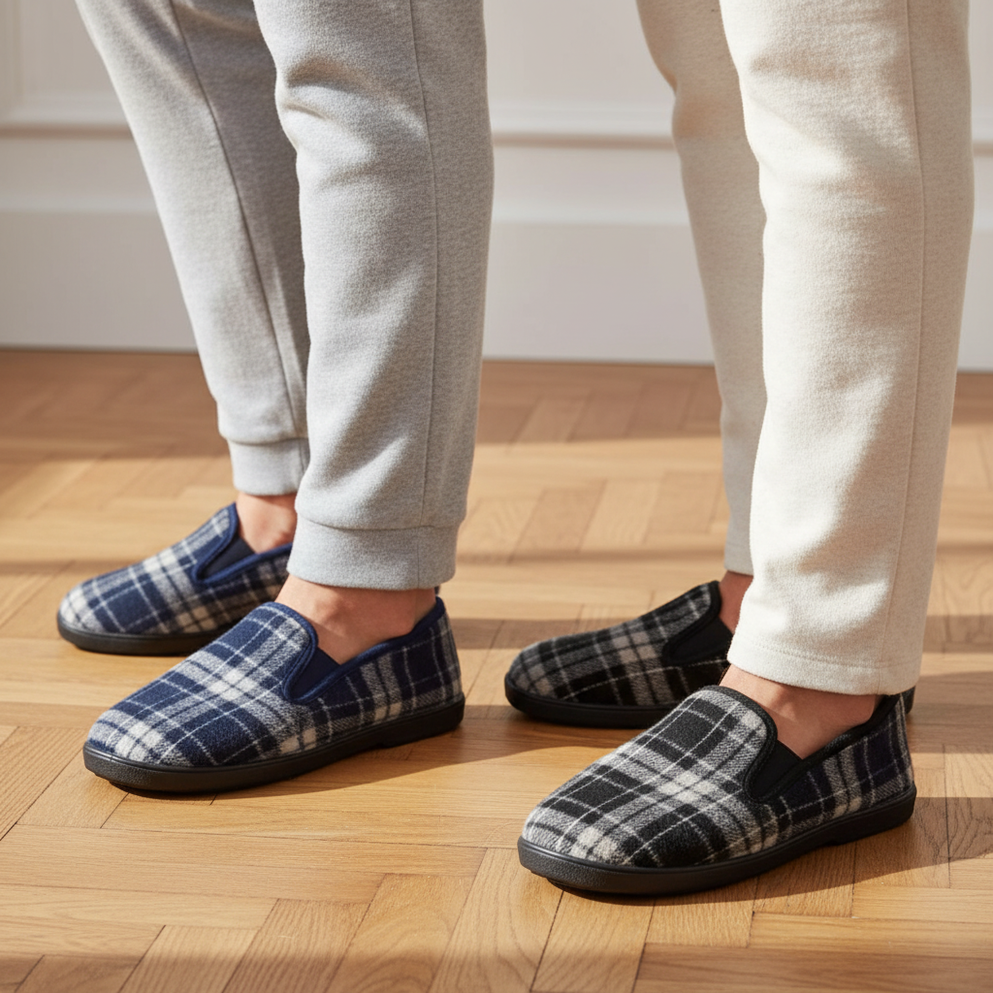 Voir la diapositive 2 : OZABI Ozabi pantoufles charentaises homme pack de 2 paires semelle antidérapante