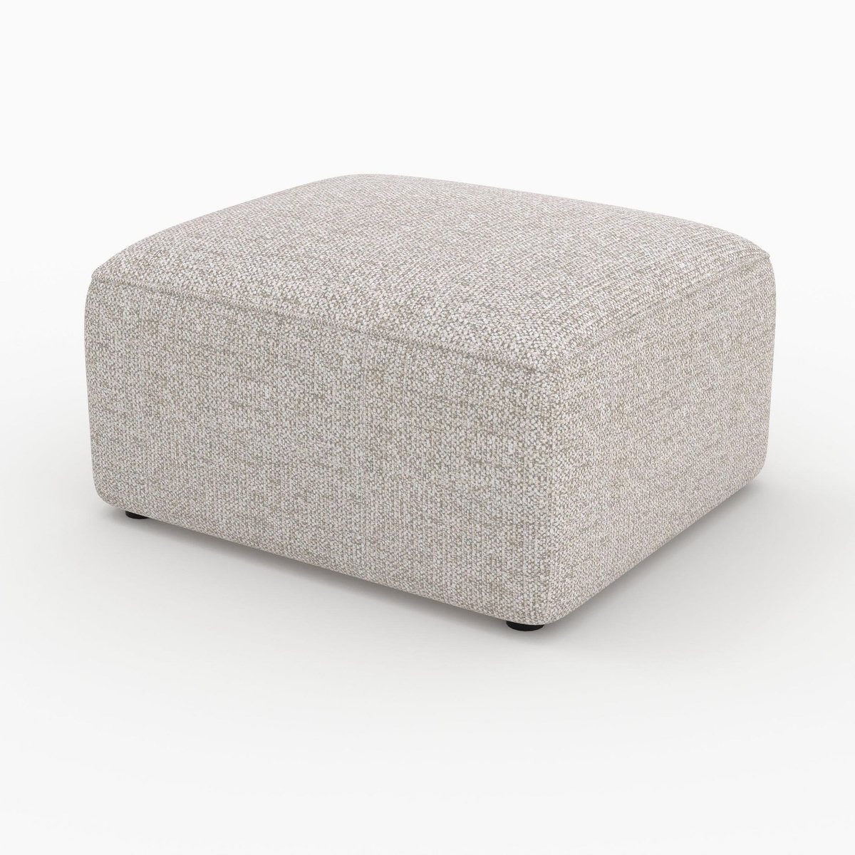 Rendez vous déco Pouf rectangulaire pour canapé modulable en tissu beige-Hestia
