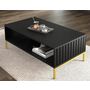 Voir la diapositive 3 : BEST MOBILIER Lara - table basse - pieds dorés - 90 cm