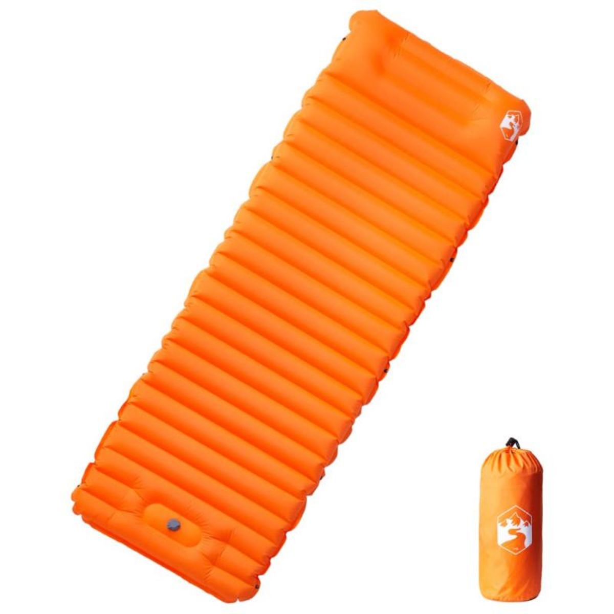 VIDAXL Matelas de camping autogonflant avec oreiller 1 personne orange