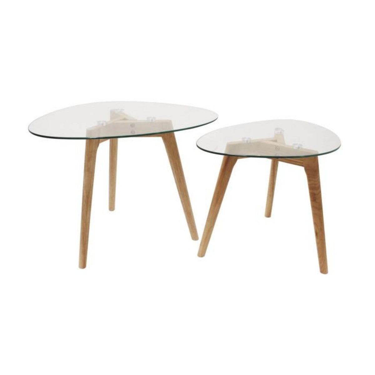 Paris Prix Lot de 2 Tables Gigognes  Trempé  60cm Transparent
