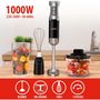 Voir la diapositive 3 : Alpina Mixeur plongeant Inox avec hachoir 1000W 2 Vitesses + Turbo Fouet ALPINA