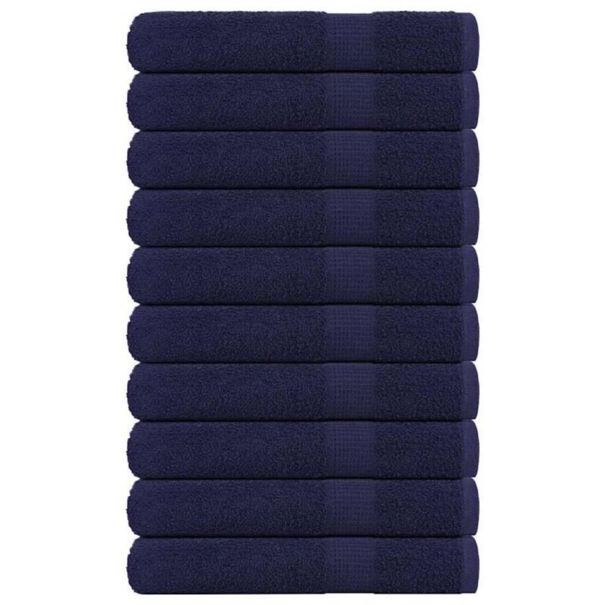 VIDAXL Serviettes de sauna 10 pcs bleu marine 80x200 cm 100% coton