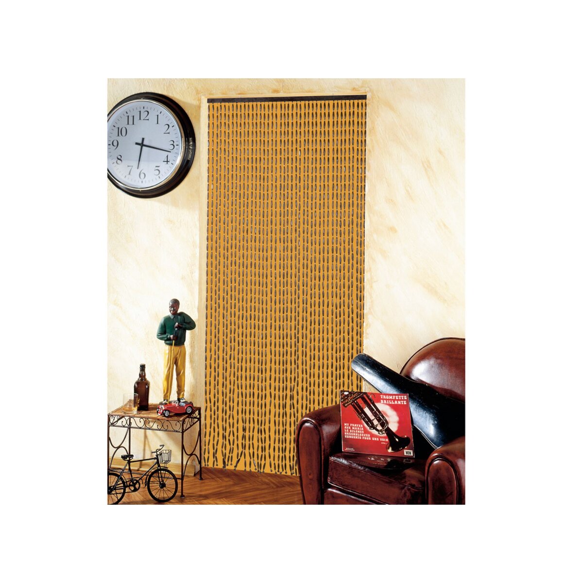 Morel Rideau de porte en perles de bois - 90 x 200 cm - Morel