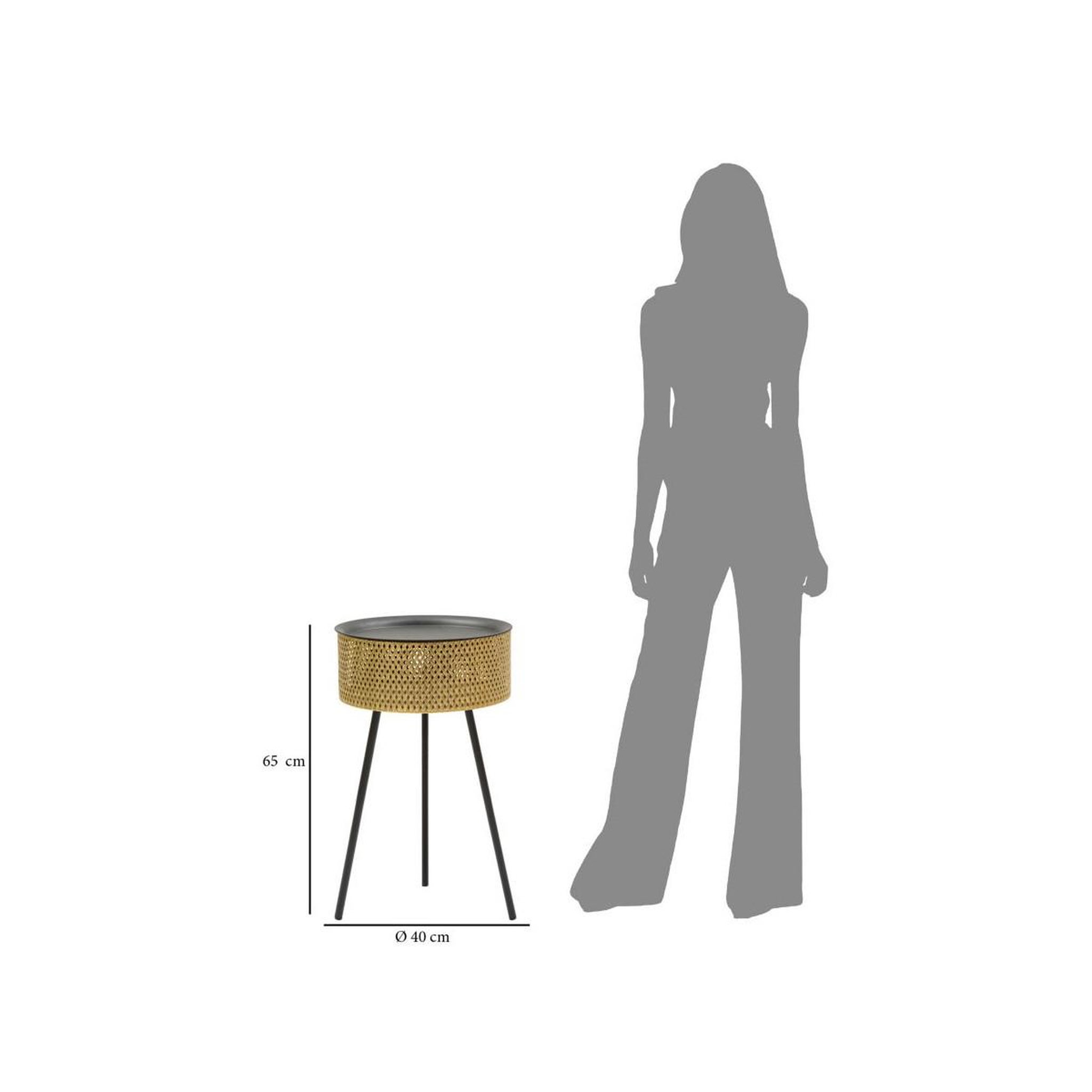 Voir la diapositive 6 : Paris Prix Table d'appoint avec rangement  glovy  65cm or & noir
