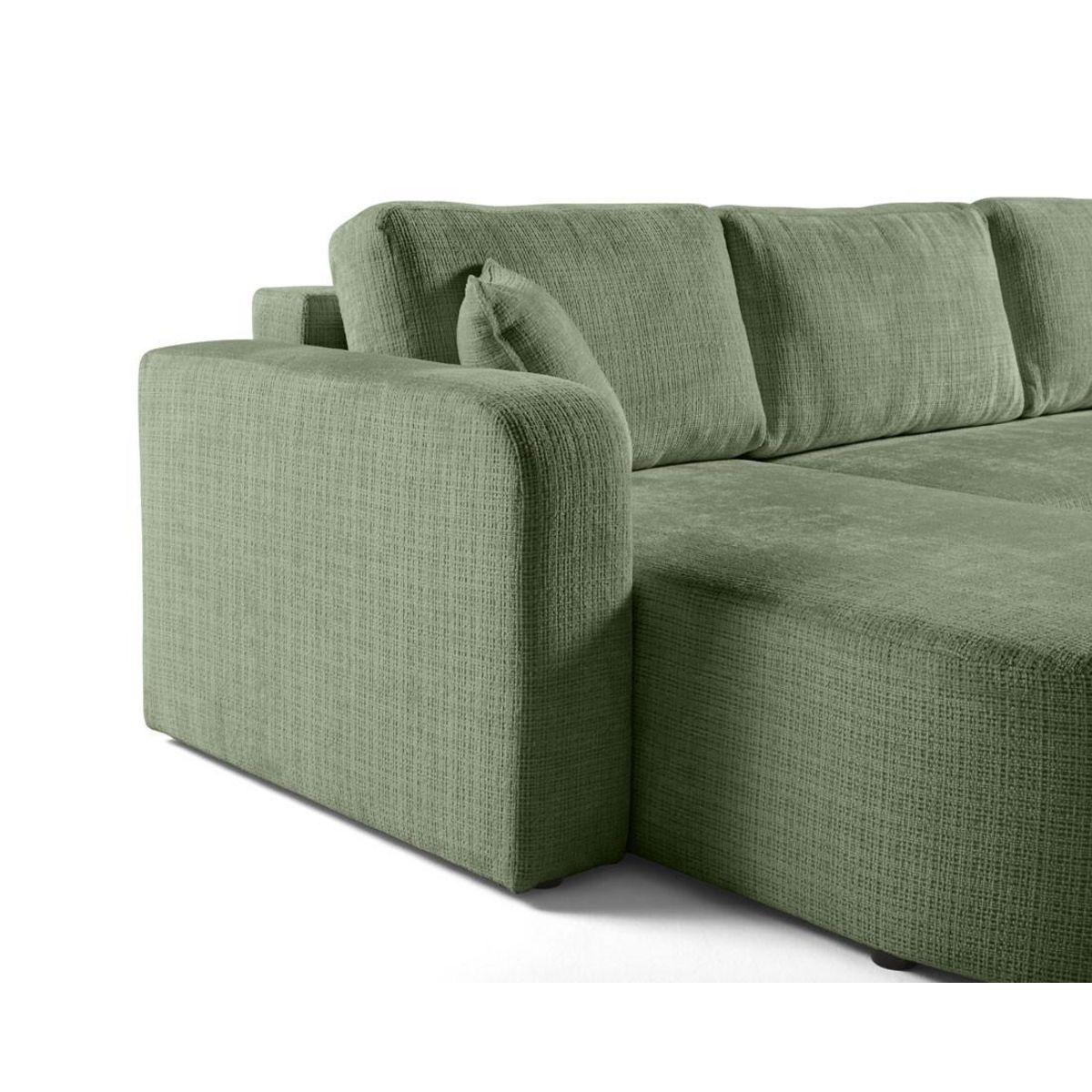 BEST MOBILIER Miro - canapé panoramique en u 7 places - convertible avec coffre - en velours texturé