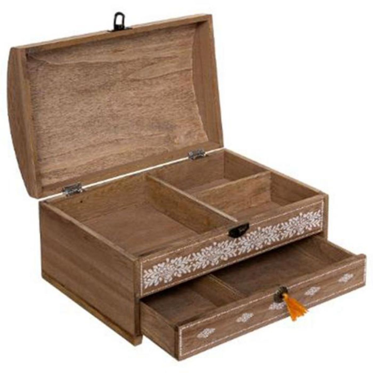 ATMOSPHERA Boîte à Couture Déco  Idylle Folk  25cm Naturel