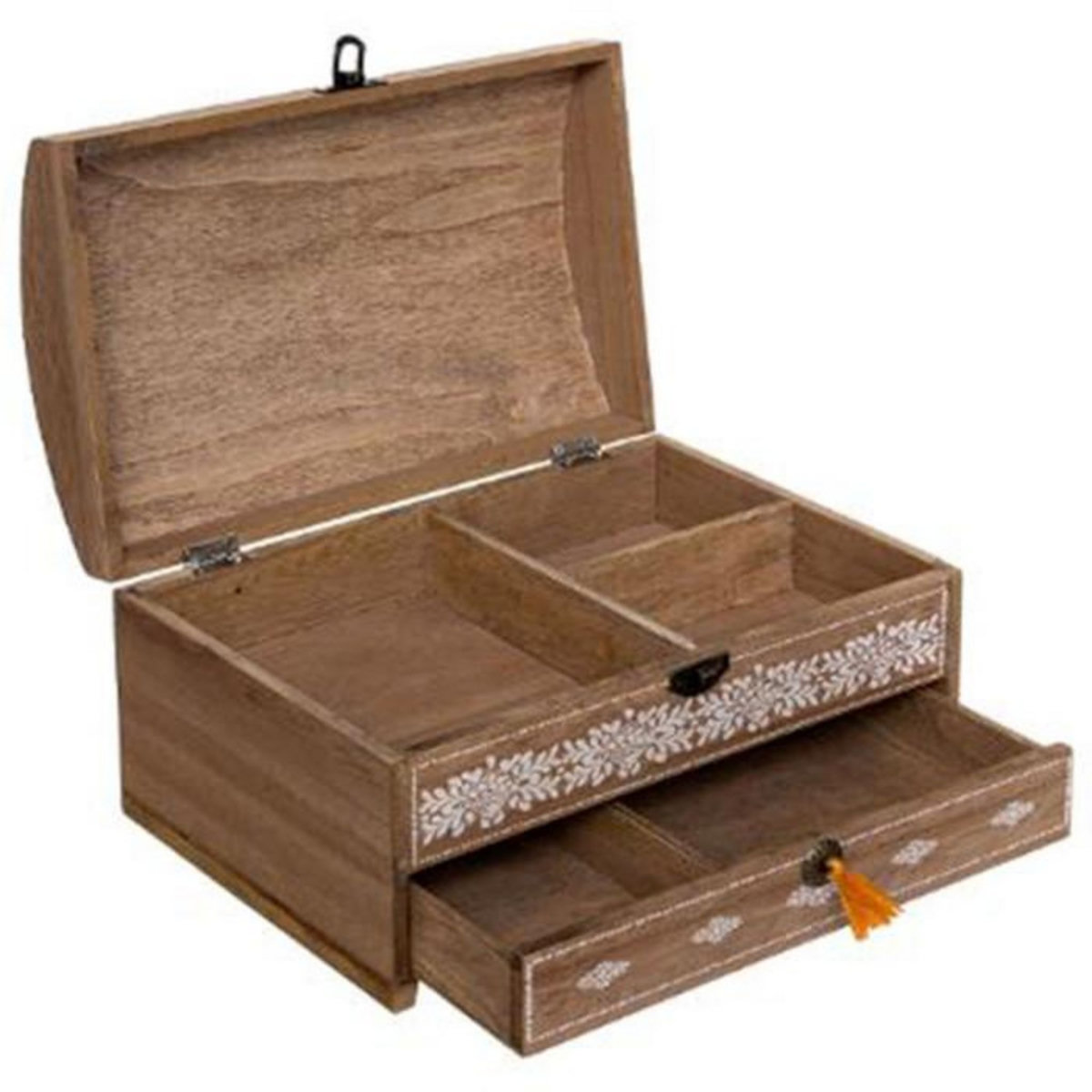 ATMOSPHERA Boîte à Couture Déco  Idylle Folk  25cm Naturel