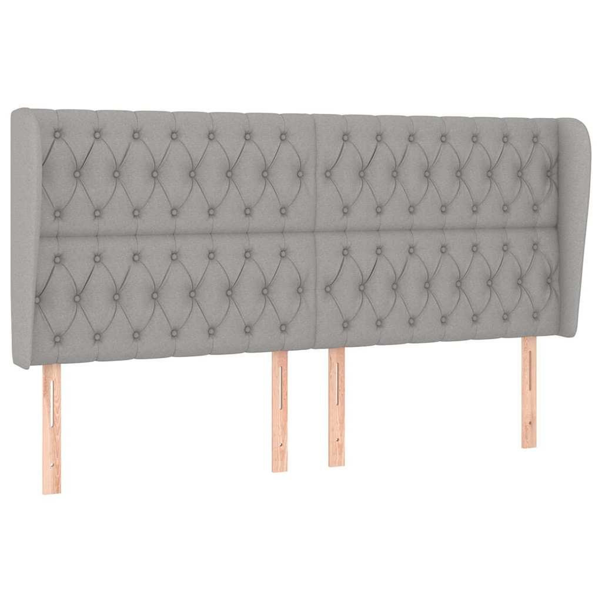 VIDAXL Tete de lit avec oreilles gris clair 183x23x118/128 cm tissu