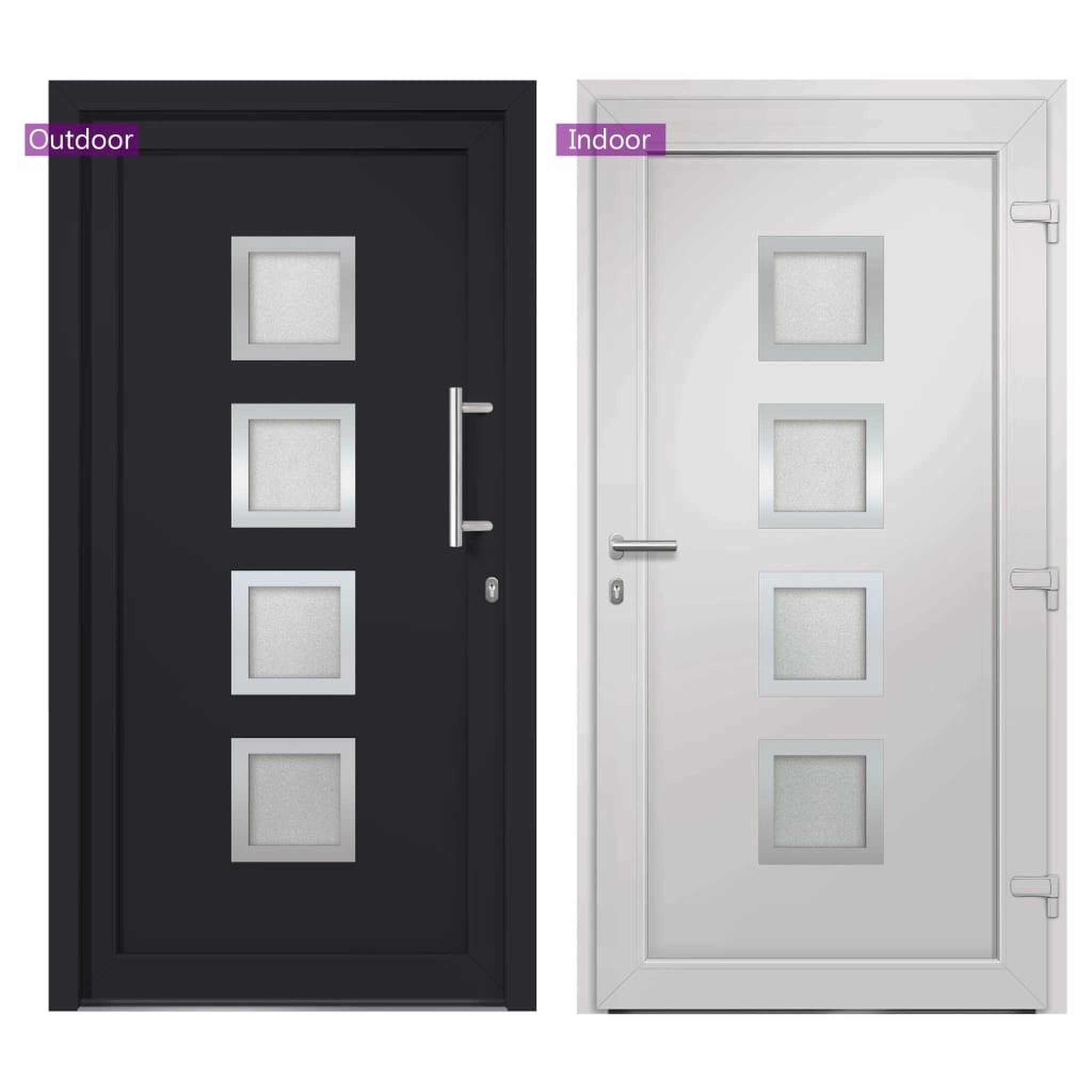 Voir la diapositive 3 : VIDAXL Porte d'entree Anthracite 98x200 cm