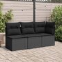 Voir la diapositive 3 : VIDAXL Chaise de jardin sans accoudoirs avec coussins noir poly rotin