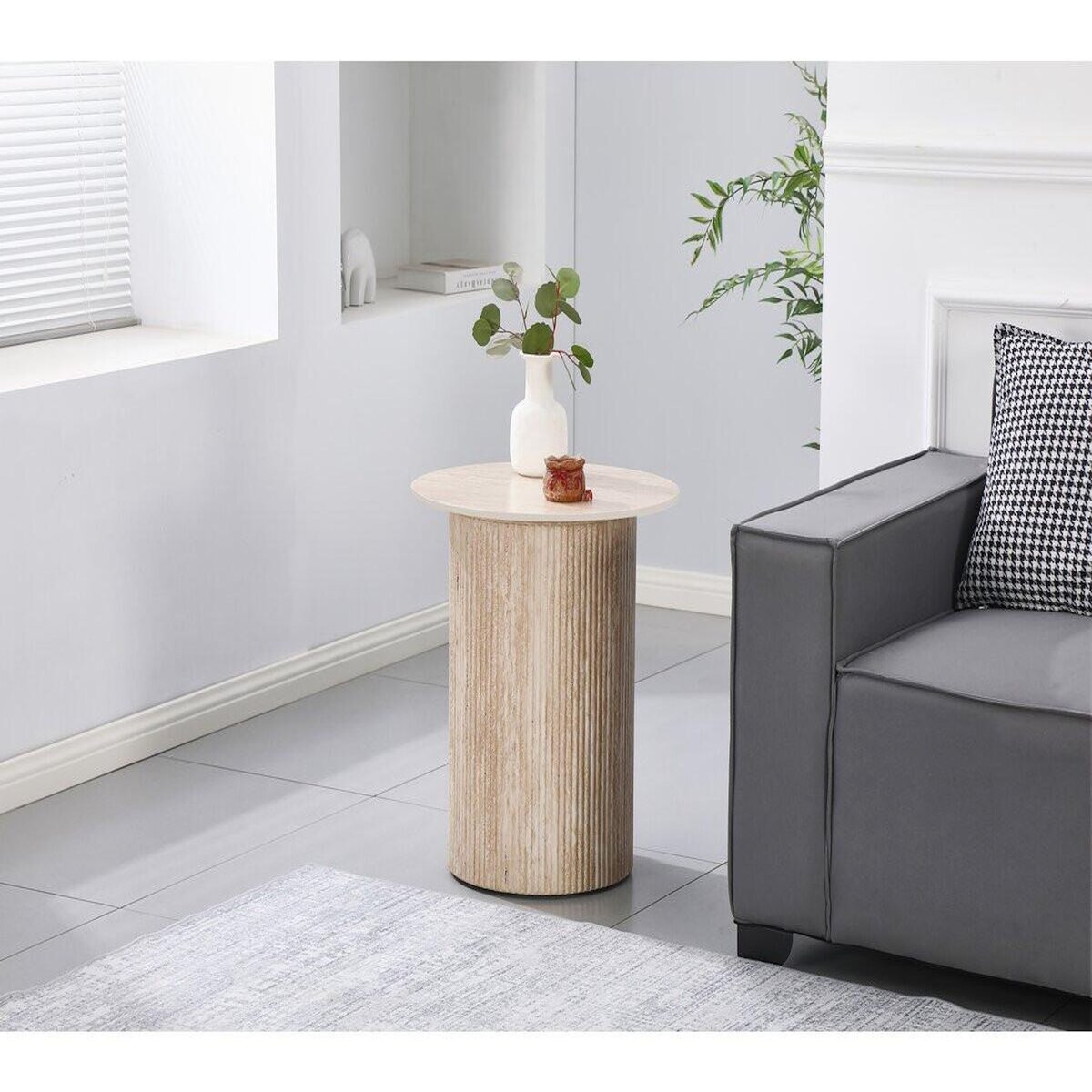 Habitat et Jardin table d'appoint, bout de canapé, table de chevet en céramique  Eclat  - 50 x 50 cm - Marron