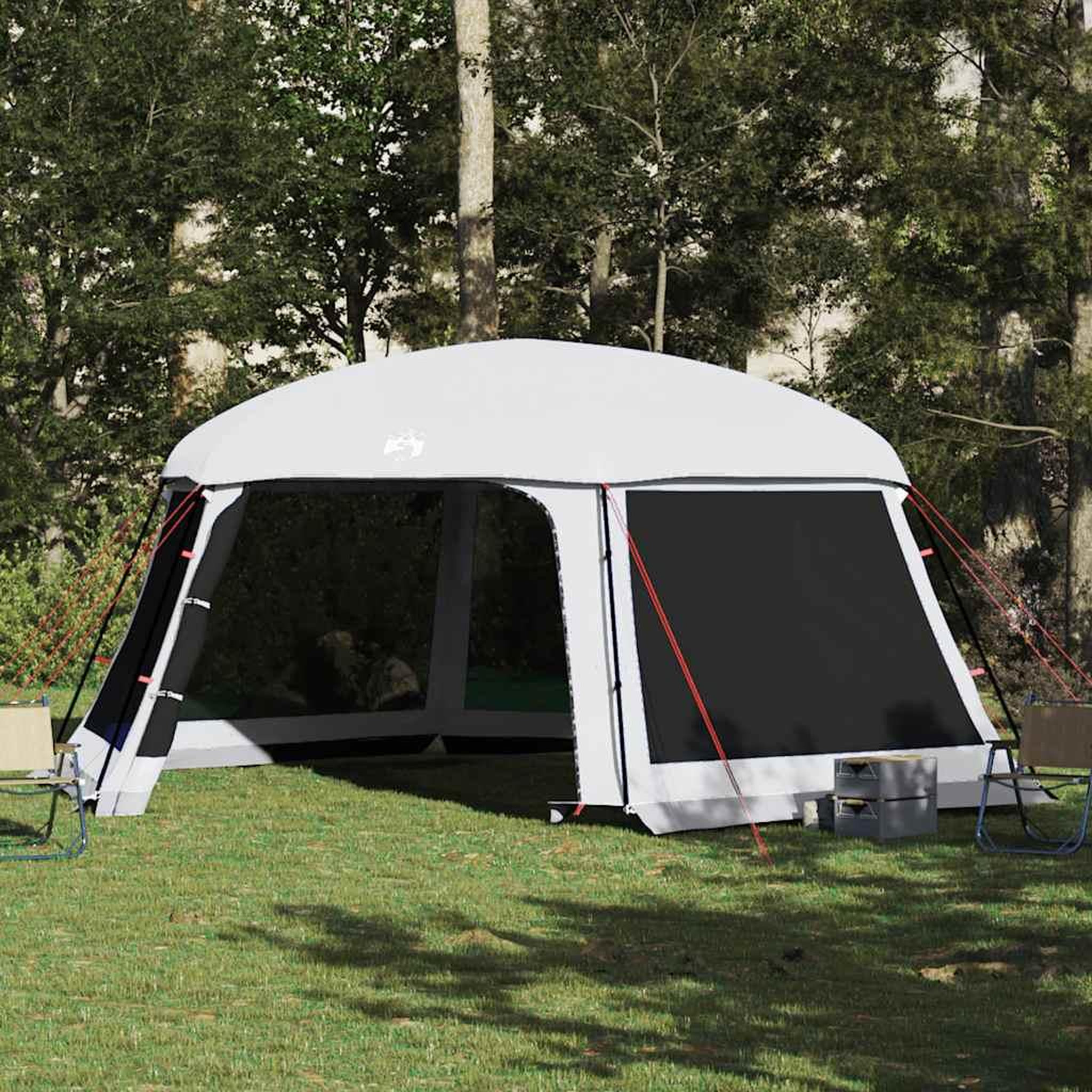 VIDAXL Tente piscine toit amovible parois maille gris 618x532 cm